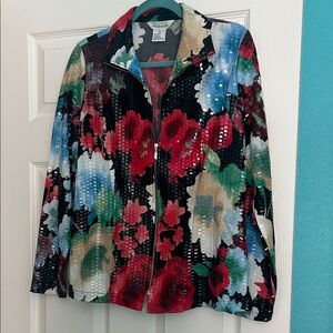 Misook Vibrant Floral Women's Jacket